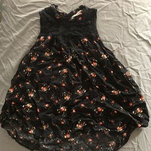 Black tank top with flowers